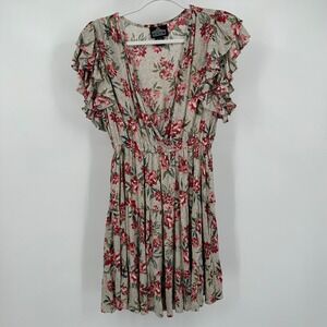 Angie Cottagecore Floral Babydoll Dress Womens Size S Ruffle Coquette Tiered